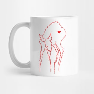 Glitchy Moon Deer in red  Mug